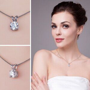 Crystal necklace jewelry pendant fashion 925 sterling silver dainty elegant new